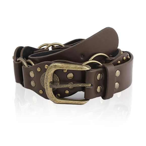 Women's Western Belt - Genuine Leather Adjustable Brown Cowgirl Belt 4943 - Picture 9 of 9